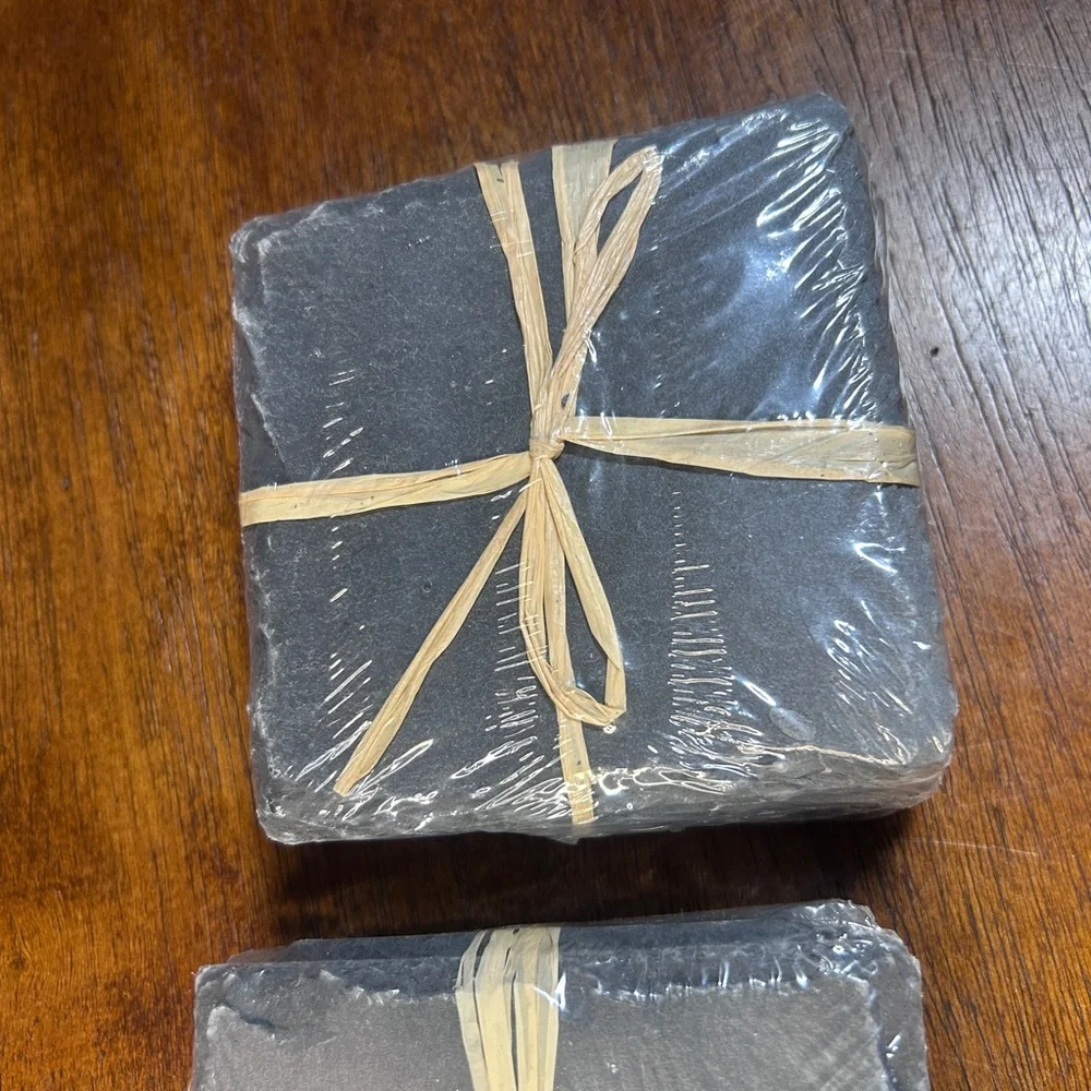 Black Stone Coasters Set